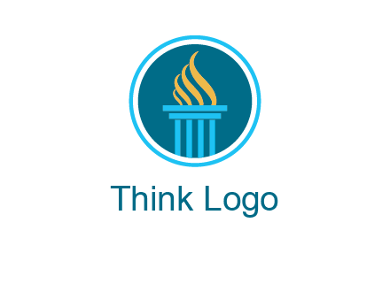 pillar with flames logo