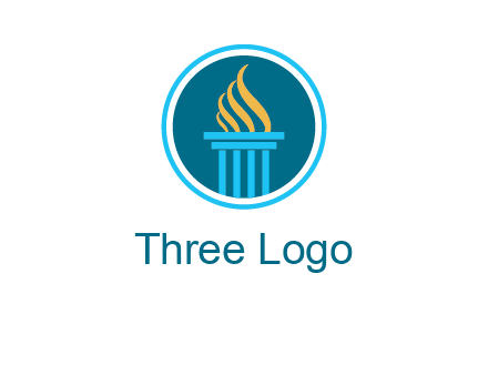 pillar with flames logo