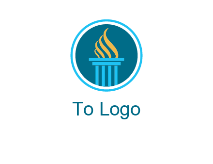 pillar with flames logo