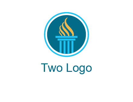 pillar with flames logo