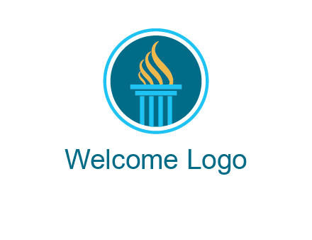 pillar with flames logo