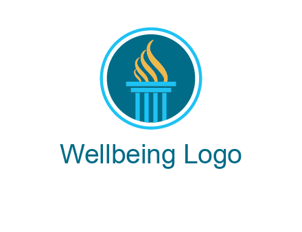 pillar with flames logo