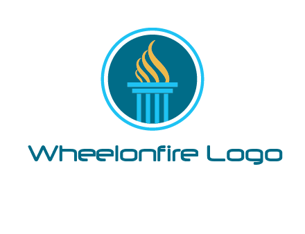 pillar with flames logo