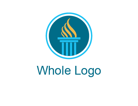 pillar with flames logo
