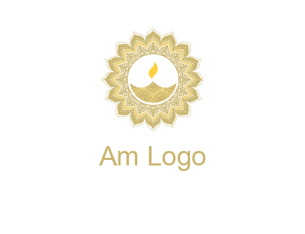 rangoli with lamp logo