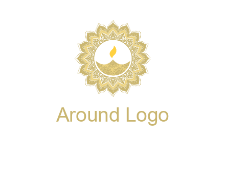 rangoli with lamp logo