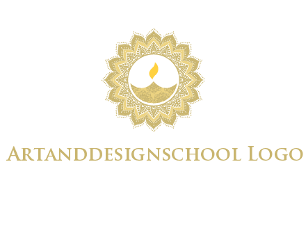 rangoli with lamp logo
