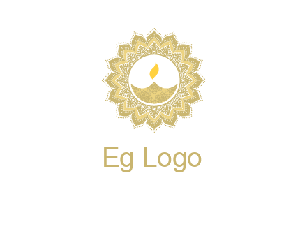 rangoli with lamp logo