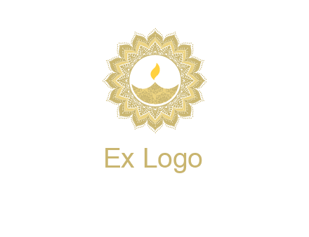 rangoli with lamp logo