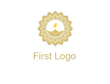 rangoli with lamp logo