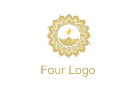 rangoli with lamp logo