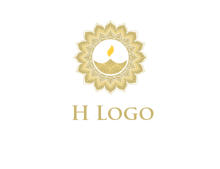 rangoli with lamp logo