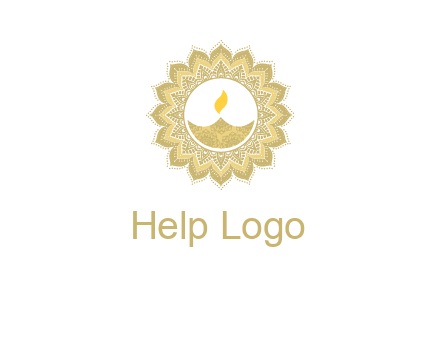 rangoli with lamp logo
