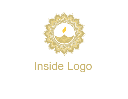 rangoli with lamp logo