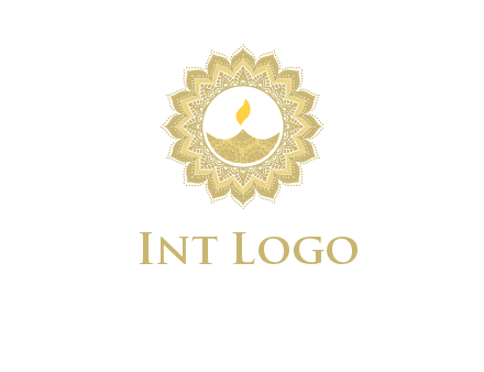 rangoli with lamp logo