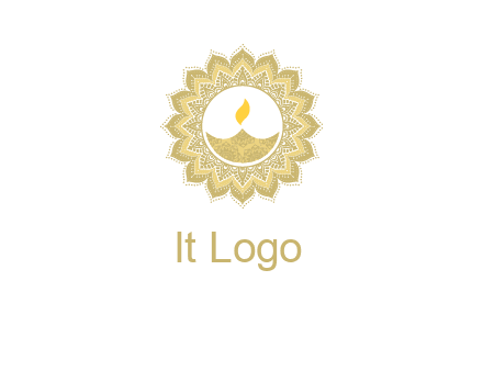 rangoli with lamp logo