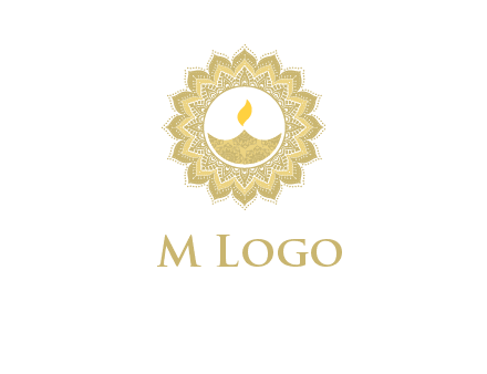 rangoli with lamp logo