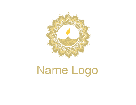 rangoli with lamp logo