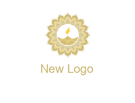 rangoli with lamp logo