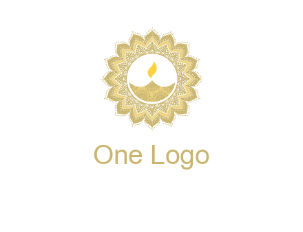 rangoli with lamp logo