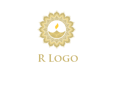 rangoli with lamp logo