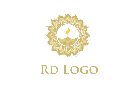 rangoli with lamp logo