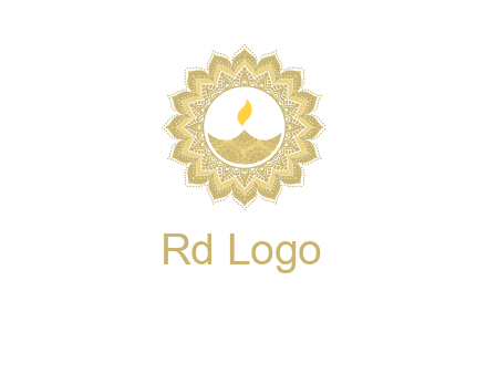 rangoli with lamp logo