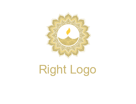 rangoli with lamp logo