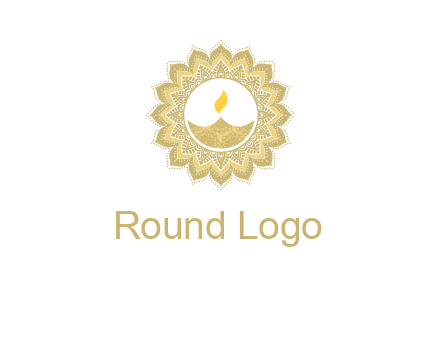 rangoli with lamp logo