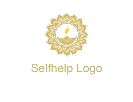 rangoli with lamp logo