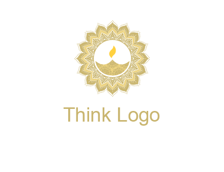 rangoli with lamp logo