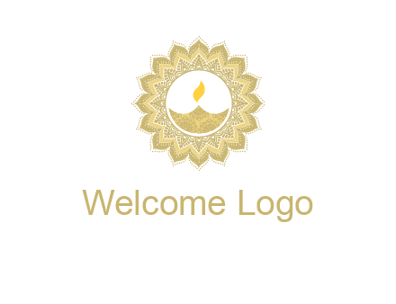 rangoli with lamp logo