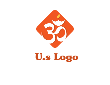 om symbol in square logo