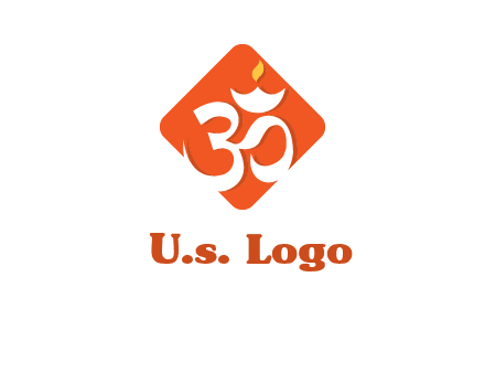 om symbol in square logo