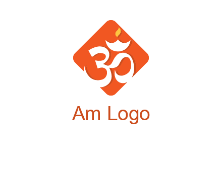 om symbol in square logo