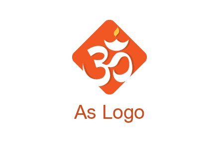 om symbol in square logo