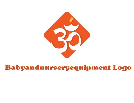 om symbol in square logo
