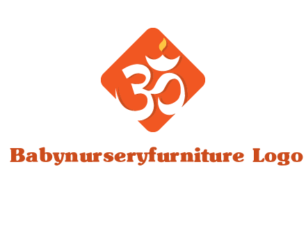 om symbol in square logo