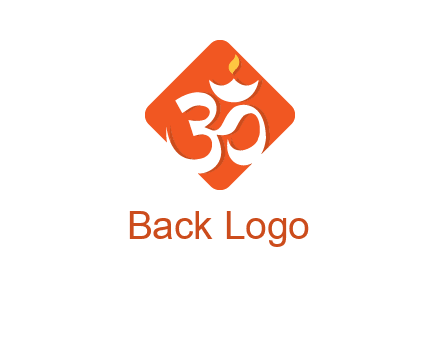 om symbol in square logo
