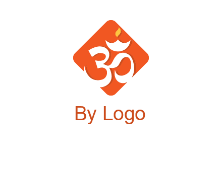 om symbol in square logo