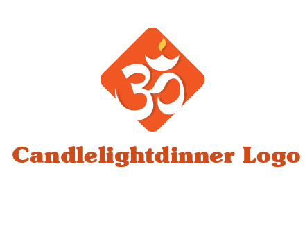 om symbol in square logo