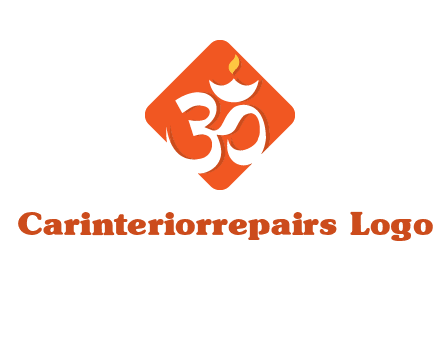 om symbol in square logo
