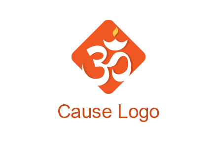om symbol in square logo