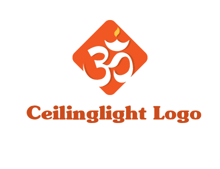 om symbol in square logo