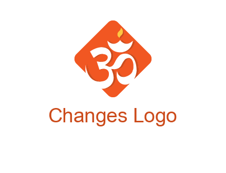 om symbol in square logo