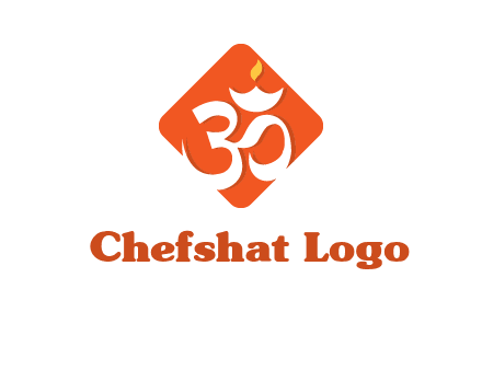 om symbol in square logo