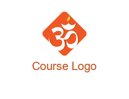om symbol in square logo