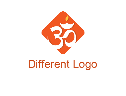 om symbol in square logo