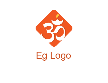 om symbol in square logo