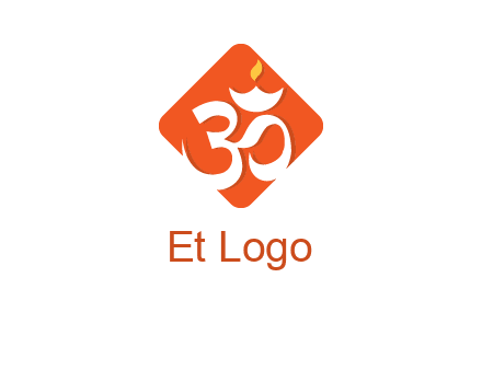 om symbol in square logo
